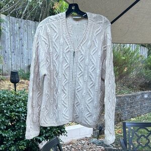 Preview International Beige Cable Knit Cardigan